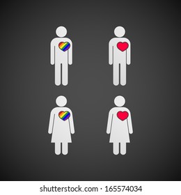 vector icons with people signs