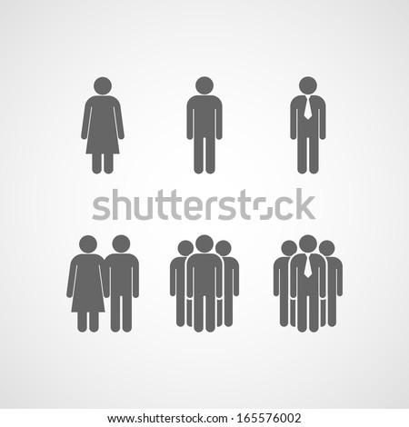 vector icons with people signs