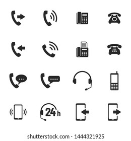Vector icons: phone, fax, smartphone