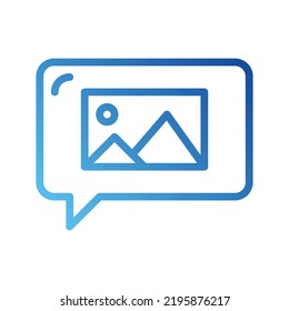 Vector Icons Photo Message Lineal Gradient Style. Pixel Perfect and Editable Stroke.