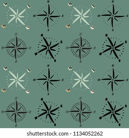 Vector icons with a picture of rose winds