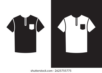 Iconos vectoriales de camisetas lisas en estilos de contorno y relleno. 