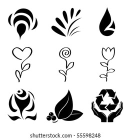 Vector icons of plants