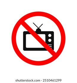 vector icons are prohibited from using television, flat design symbols