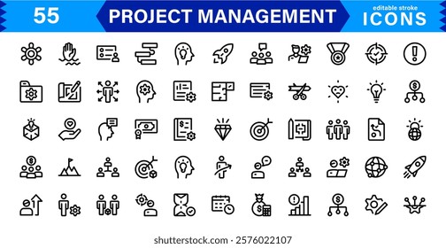 Vector Icons for Project Management. Sleek Designs for Scheduling, Team Collaboration, and Tracking