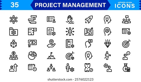 Vector Icons for Project Management. Sleek Designs for Scheduling, Team Collaboration, and Tracking