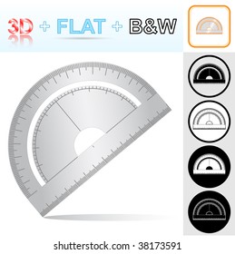 vector icons of protractor