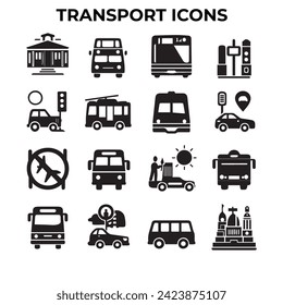 vector icons for public transport