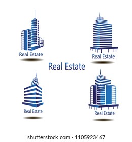 Vector icons for real estate construction.Vector icons of architecture, urban and suburban homes