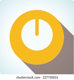 Vector icons "reboot" on an orange circle with a long shadow