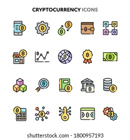Vector icons related to blockchain and cryptocurrency. Symbols such as cryptocurrency finance, banking and objects are included in this set. Layered and still looks perfect in 32x32px.