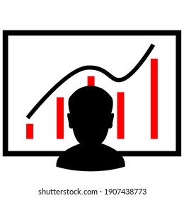 Vector icons related to finance management, trade service and investment strategy. Mono line pictograms and infographics design elements