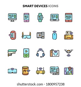 Vector icons related to gadget and smart devices. Symbols such as interactive electronic gadgets and devices with computer power are included in this set. Layered and still looks perfect in 32x32px.