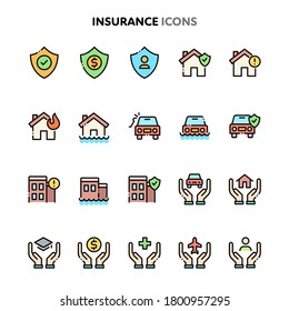 Vector Icons Related Insurance Symbols Such Stock Vector (Royalty Free ...