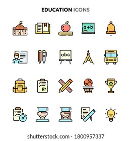 Vector icons related to school and education. Symbols such as school  and university objects and lessons  are included in this set. Layered and still looks perfect in 32x32px.