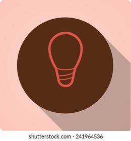 Vector icons with retro long shadow "bulb"
