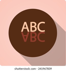 Vector icons with retro long shadow "ABC"