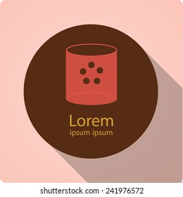 Vector icons in retro style with long shadow "bin"