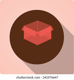 Vector icons in retro style with long shadow "box"