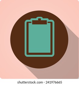 Vector icons in retro style with long shadow "clipboard"