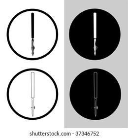 vector icons of ruling pen