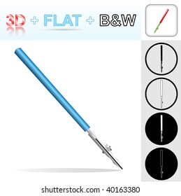 vector icons of ruling pen