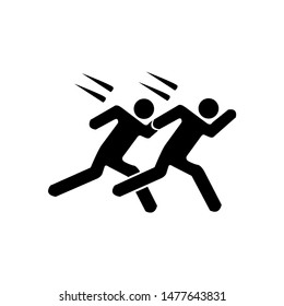 Vector icons run fast. Running icon symbol on a white background