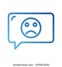 Vektorsymbole Sad Message Lineal Gradient Style. Pixel perfekt und bearbeitbar Stroke.