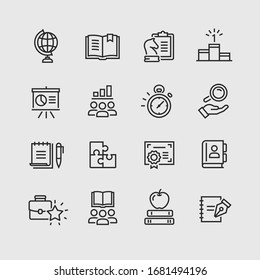 vector icons of school subjects