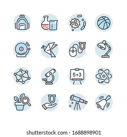vector icons of school subjects