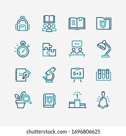 vector icons of school subjects