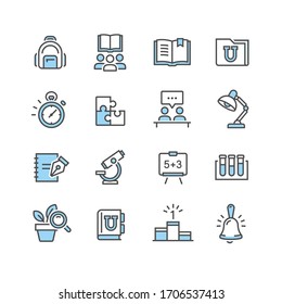 iconos vectoriales de las asignaturas escolares