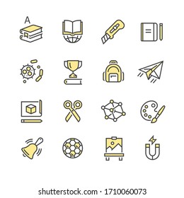 vector icons of school subjects