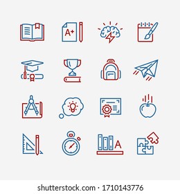 vector icons of school subjects