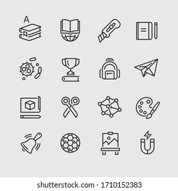 vector icons of school subjects