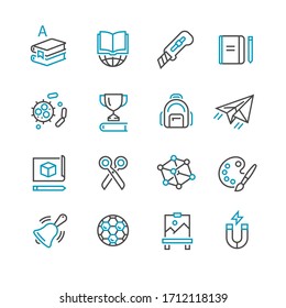 vector icons of school subjects