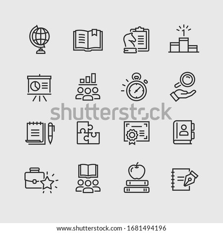 vector icons of school subjects