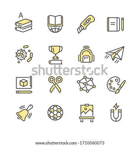 vector icons of school subjects
