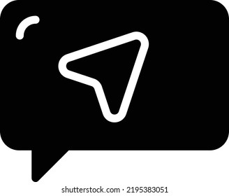 Vector Icons Send Message Solid Style. Pixel Perfect and Editable Stroke.