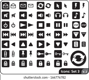 Vector Icons - Set 3 - Black and White