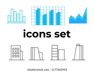 Vector icons set. Air and key icon. Name tag and film roll vector set icons
