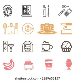 vector icons set for breakfast
