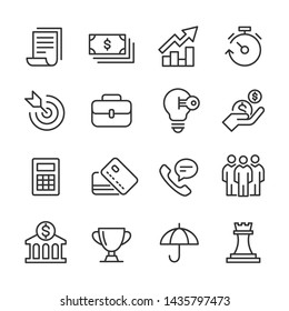 Vector icons set of business and finance