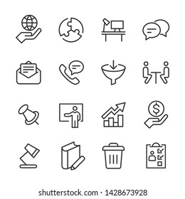 Vector icons set of business and office