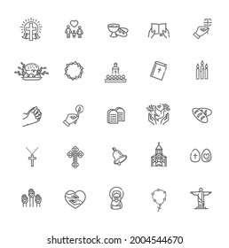 Vector icons set. Christianity vector symbols