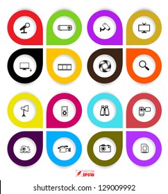 vector icons set color full