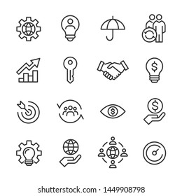 Vector icons set of corporate development