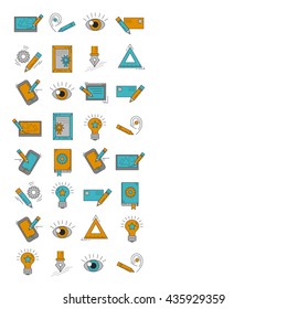 Vector icons set Creative process