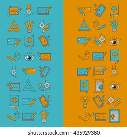 Vector icons set Creative process