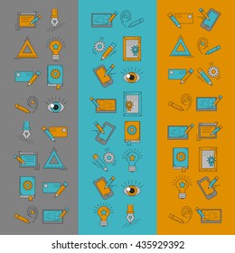 Vector icons set Creative process